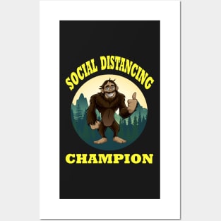 Big Foot Social Distancing Funny Posters and Art